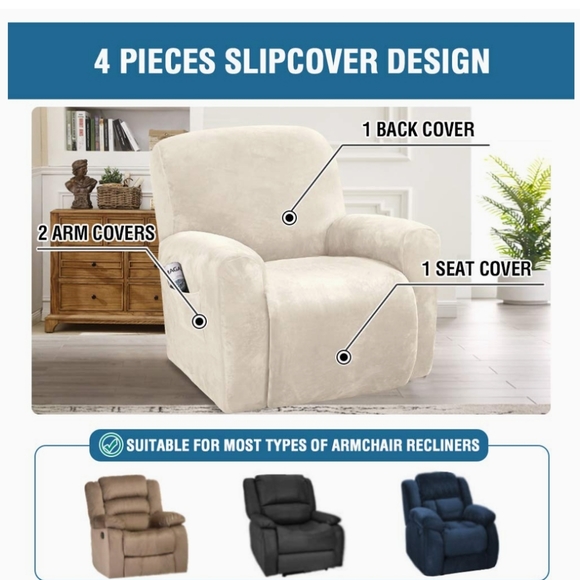 Accents 4 Piece Recliner Slip Covers Poshmark